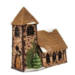 Department 56 Shops of Dickens Village Church Illuminated 1985 Original Box